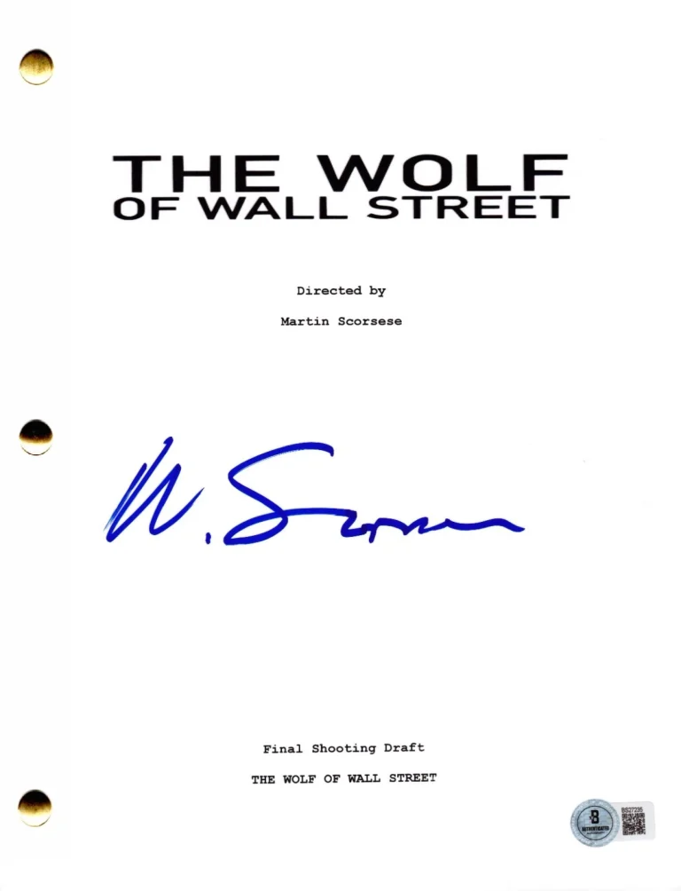Martin Scorsese Signed The Wolf of Wall Street Script Autograph Beckett