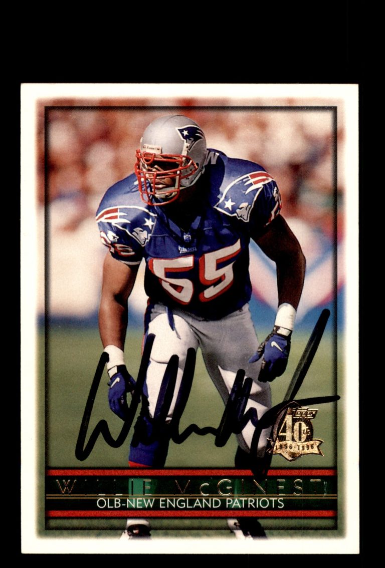 Signed Football Card Auto Willie McGinest 1996 Topps #176 New England Patriots