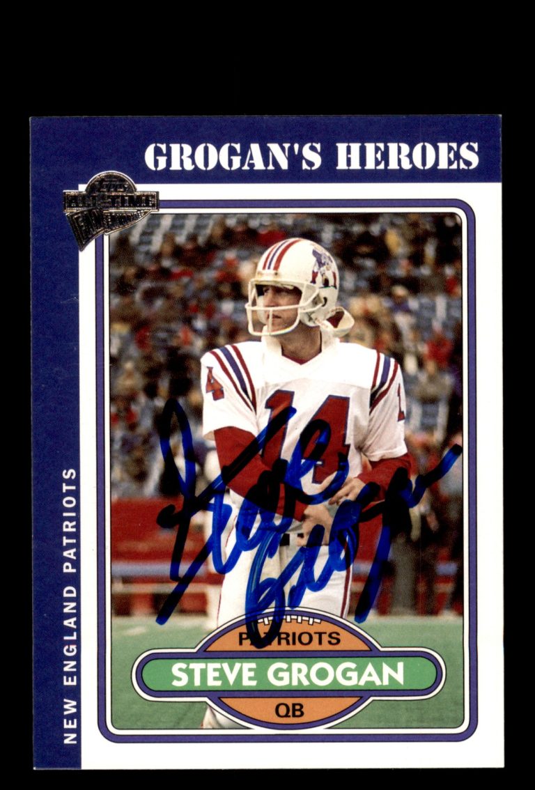 Signed Football Card Auto Steve Grogan 2004 Topps Fan Favorites #80 Patriots