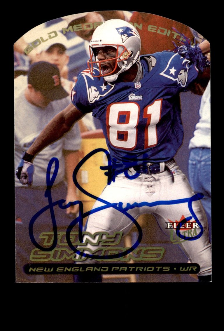 Signed Football Card Auto Tony Simmons 2000 Ultra #27G New England Patriots