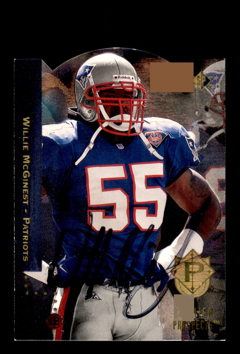 Signed Football Card Auto Willie McGinest 1994 SP Die Cut #4 Patriots