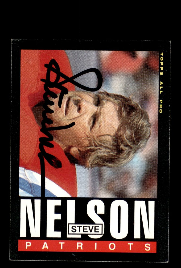 Signed Football Card Auto Steve Nelson 1985 Topps #330 New England Patriots