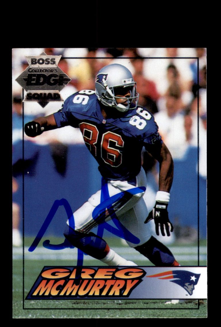 Signed Football Card Auto Greg McMurtry 1994 Collector's Edge Boss #126 Patriots