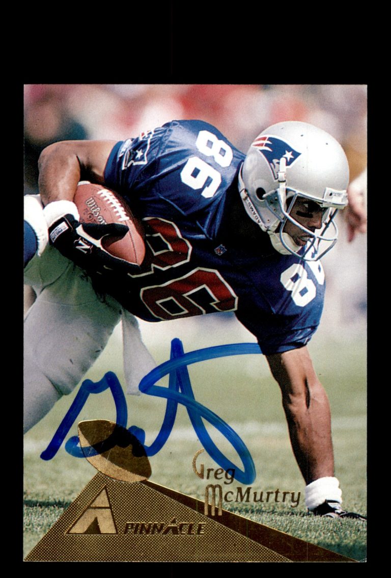 Signed Football Card Auto Greg McMurtry 1994 Pinnacle #156 Los Angeles Rams