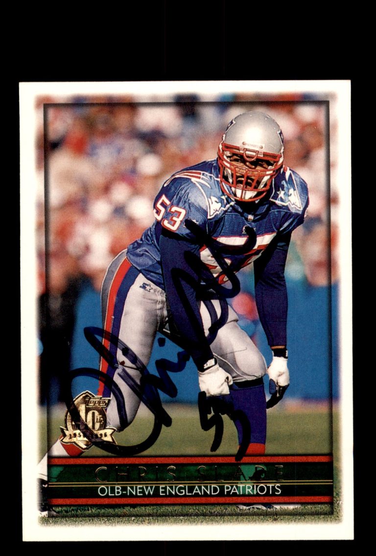 Signed Football Card Auto Chris Slade 1996 Topps #214 New England Patriots
