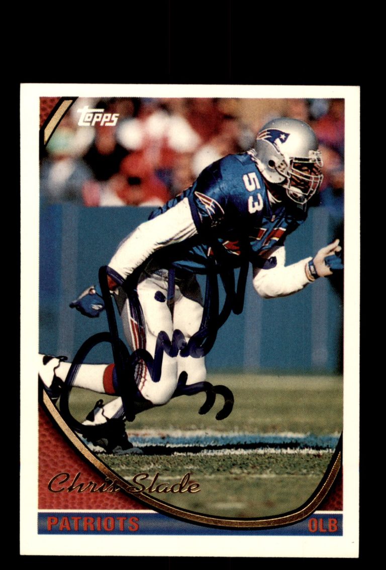 Signed Football Card Auto Chris Slade 1994 Topps #574 New England Patriots
