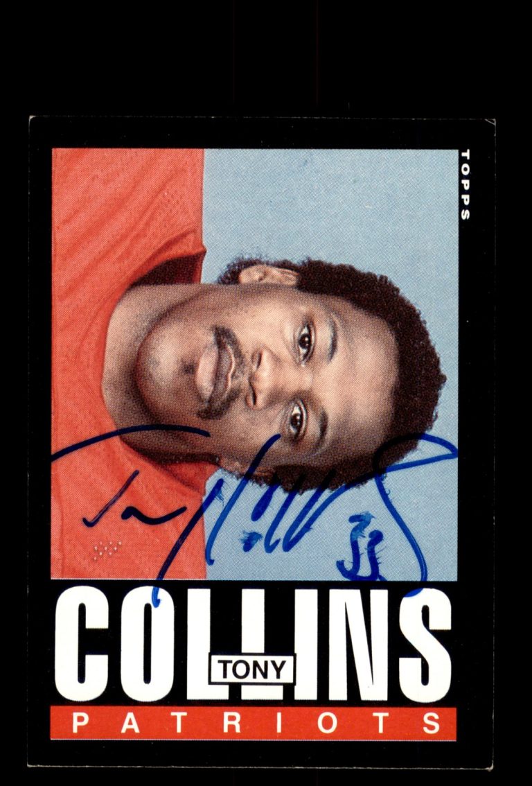 Signed Football Card Auto Tony Collins 1985 Topps #322 New England Patriots