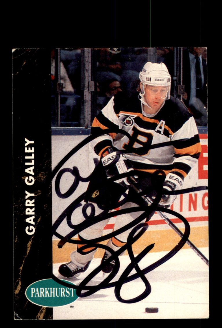 Signed Hockey Card Auto Garry Galley 1991-92 Parkhurst #7 Boston Bruins