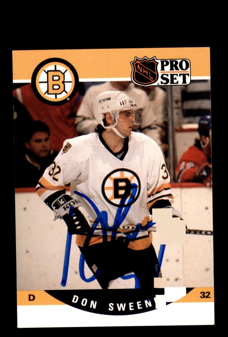 Signed Hockey Card Auto Don Sweeney 1990-91 Pro Set #412 Boston Bruins