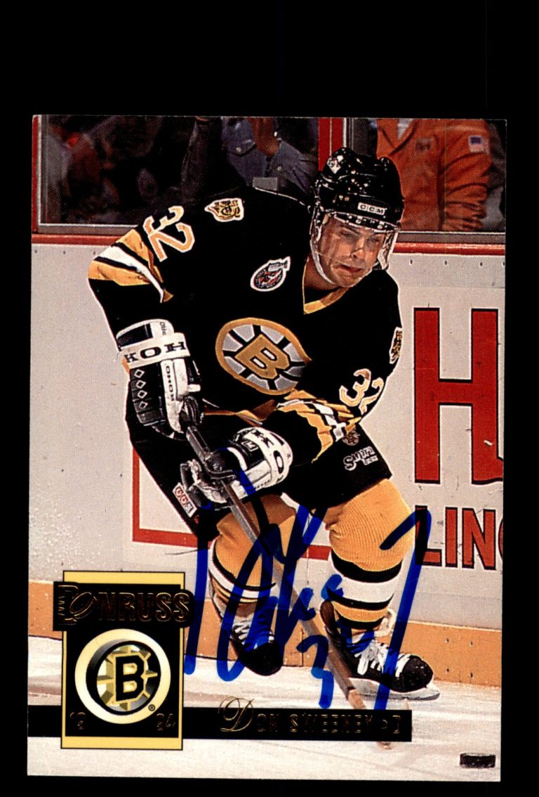 Signed Hockey Card Auto Don Sweeney 1993-94 Donruss #21 Boston Bruins