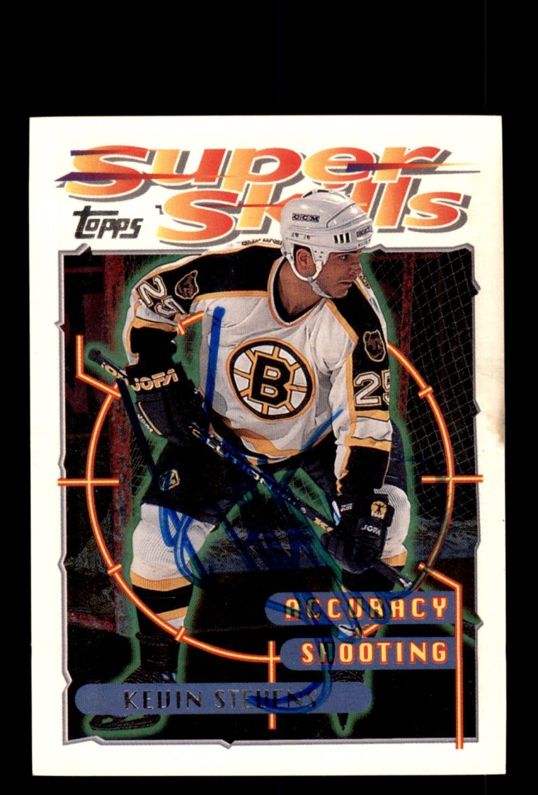 Signed Hockey Card Auto Kevin Stevens 1995-96 Topps Super Skills #61 Bruins