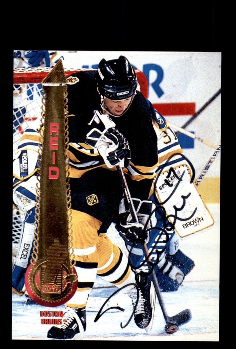 Signed Hockey Card Auto Dave Reid 1994-95 Pinnacle #234 Boston Bruins