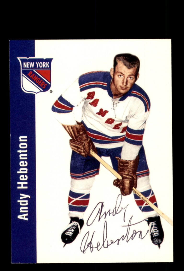 Signed Hockey Card Auto Andy Hebenton 1994 Parkhurst Missing Link 1956-57 #97