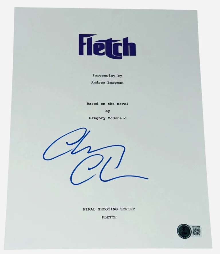 Chevy Chase Signed Autograph Fletch Full Movie Script Screenplay Beckett BAS