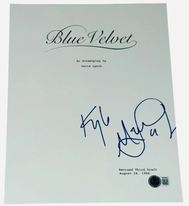 Kyle MacLachlan Signed Autograph Blue Velvet Full Script Screenplay Beckett BAS