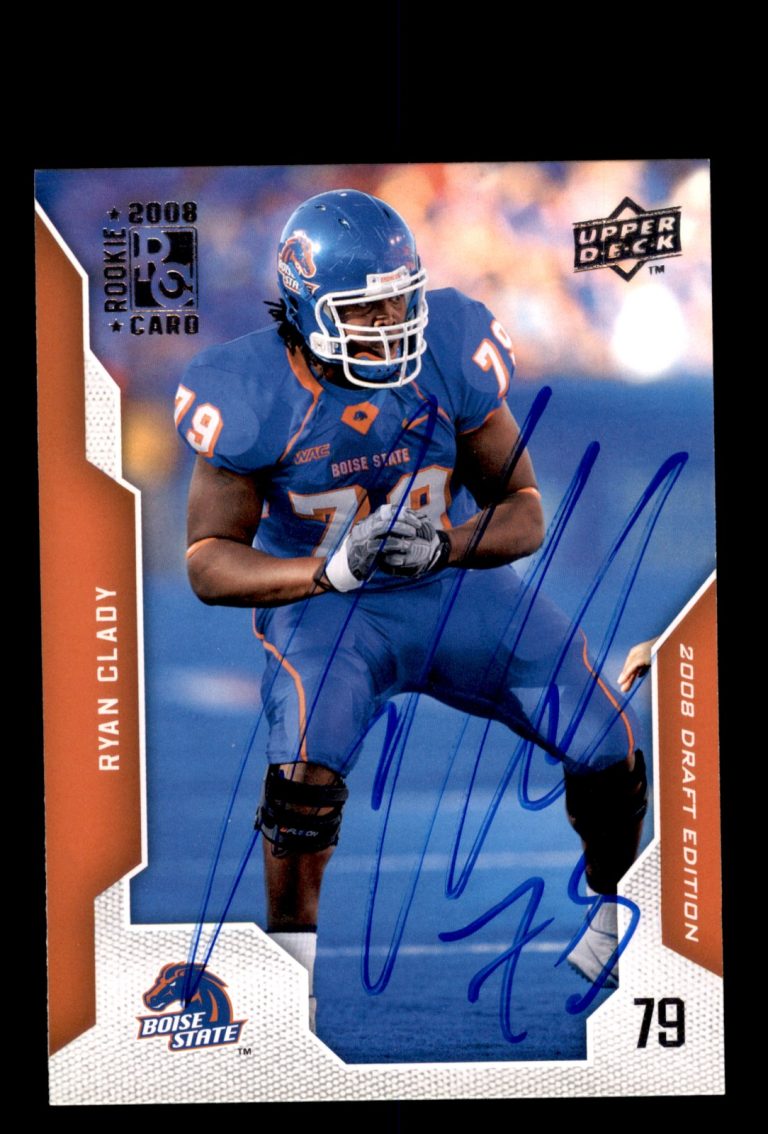 Signed Football Card Auto Ryan Clady 2008 Upper Deck DE #86 Boise State