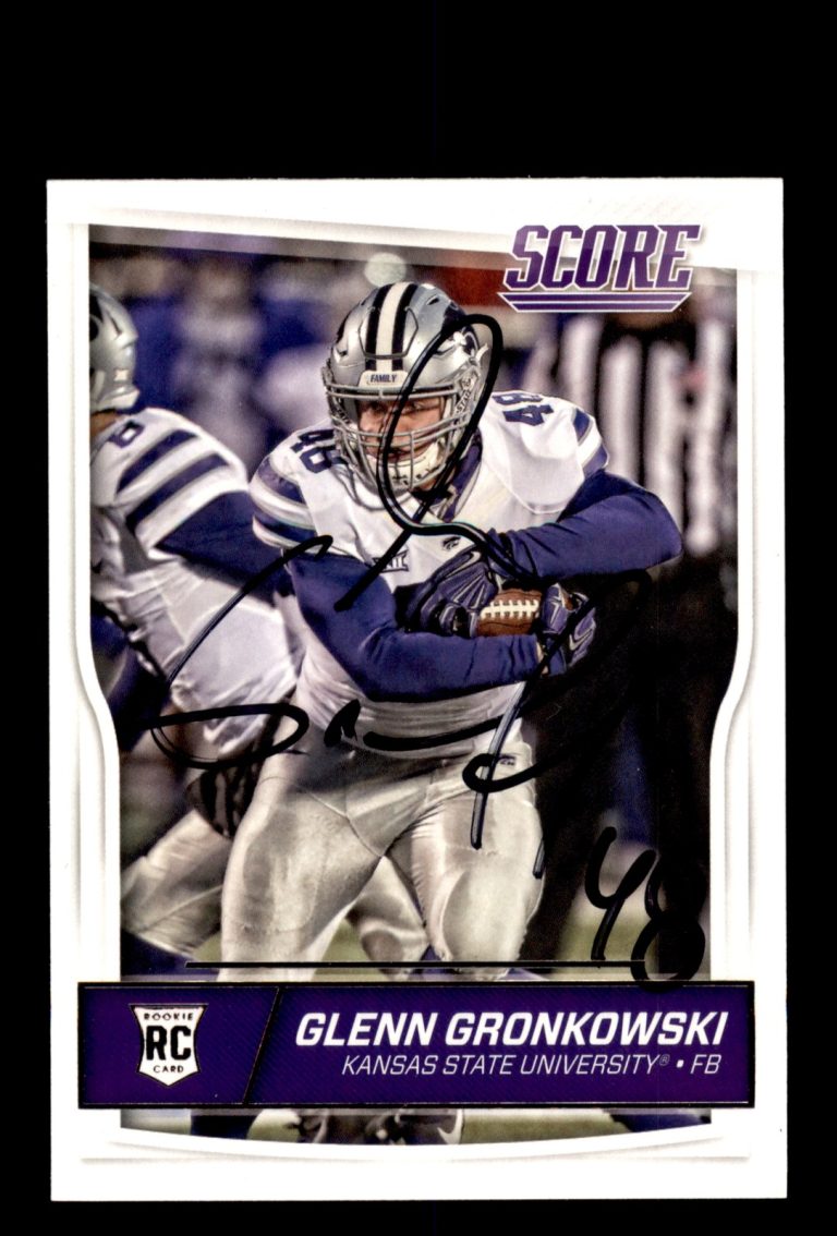 Signed Football Card Auto Glenn Gronkowski 2016 Score #360 Kansas State Wildcats