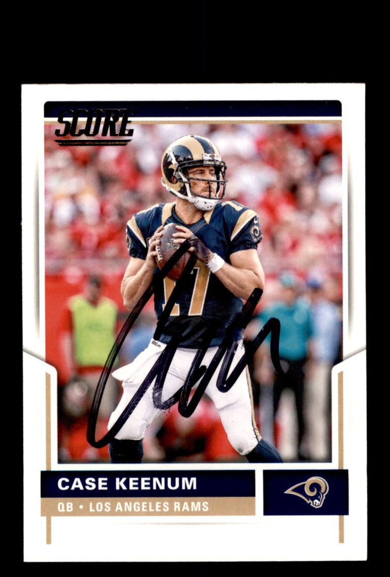 Signed Football Card Auto Case Keenum 2017 Score #17 Los Angeles Rams