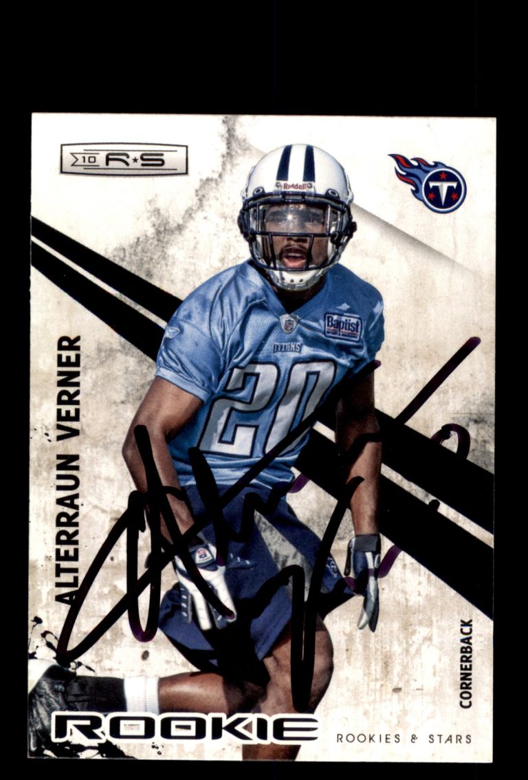 Signed Football Card Auto Alterraun Verner 2010 Panini Rookies & Stars #167