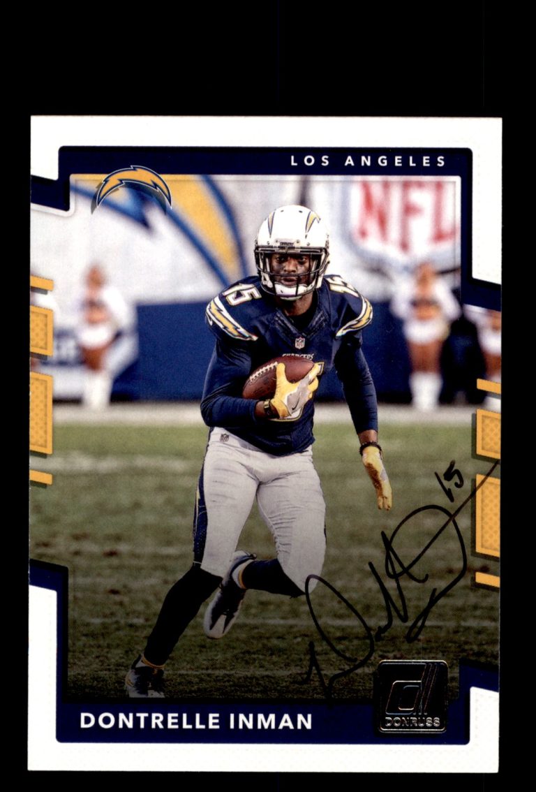 Signed Football Card Auto Dontrelle Inman 2017 Donruss #248 Los Angeles Chargers