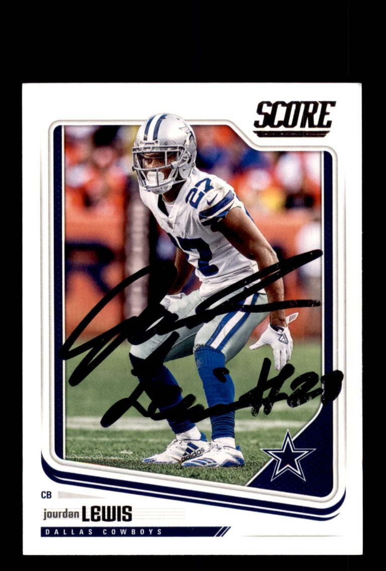 Signed Football Card Auto Jourdan Lewis 2018 Score #92 Dallas Cowboys