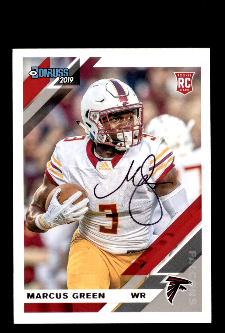 Signed Football Card Auto Marcus Green 2019 Donruss #283 Atlanta Falcons