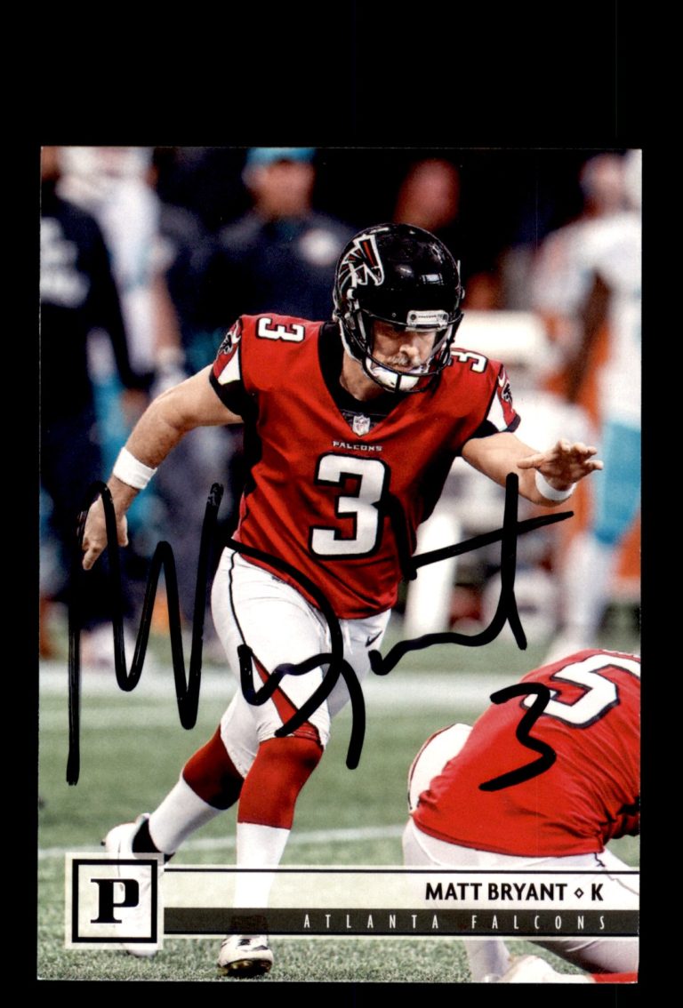 Signed Football Card Auto Matt Bryant 2018 Panini #17 Atlanta Falcons