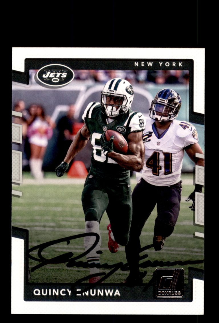 Signed Football Card Auto Quincy Enunwa 2017 Donruss #91 New York Jets