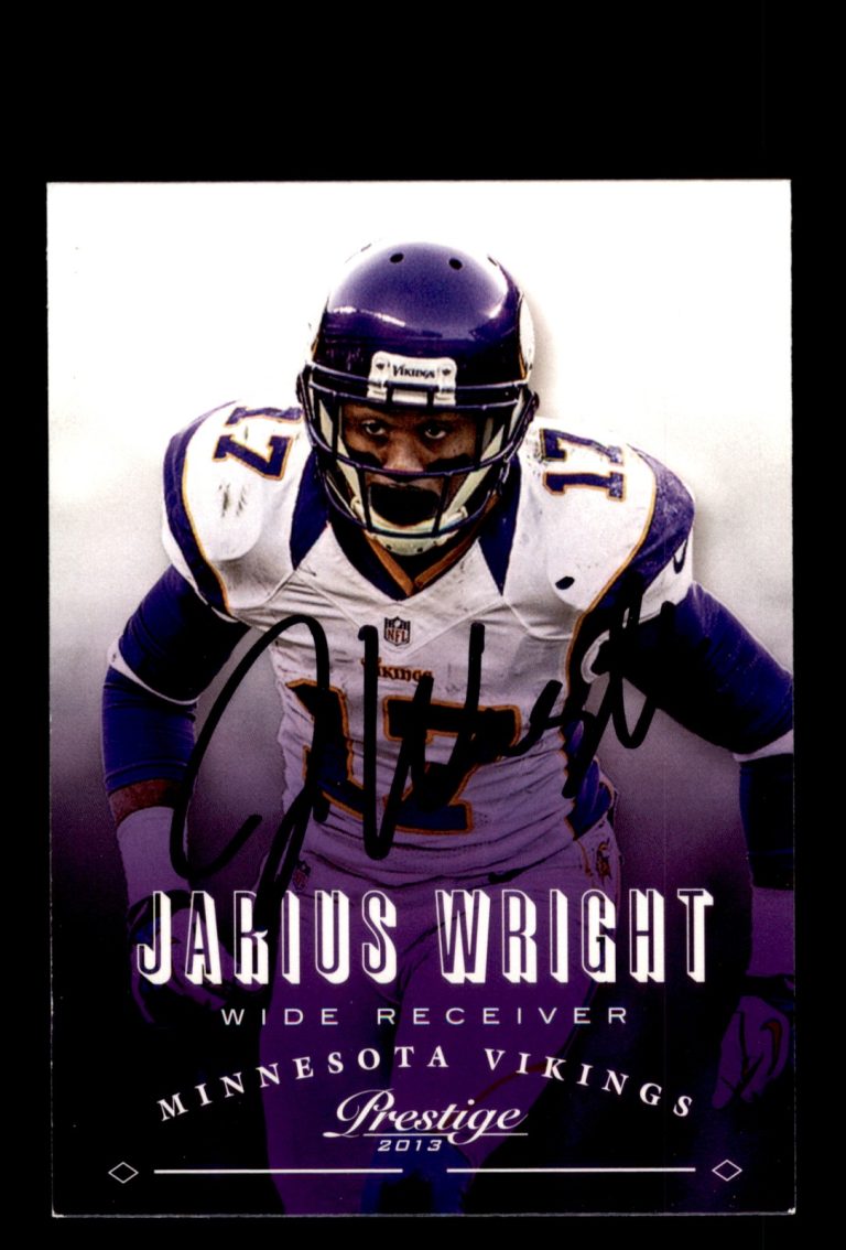 Signed Football Card Auto Jarius Wright 2013 Panini Prestige #109 Vikings