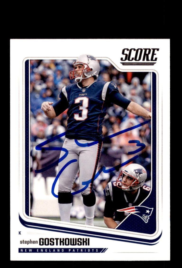Signed Football Card Auto Stephen Gostkowski 2018 Score #215 Patriots