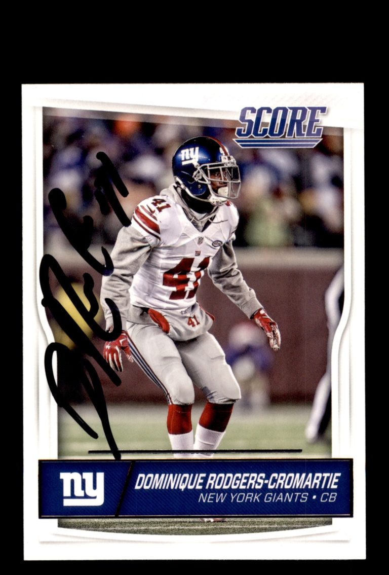 Signed Football Card Auto Dominique Rodgers-Cromartie 2016 Score #216 Giants