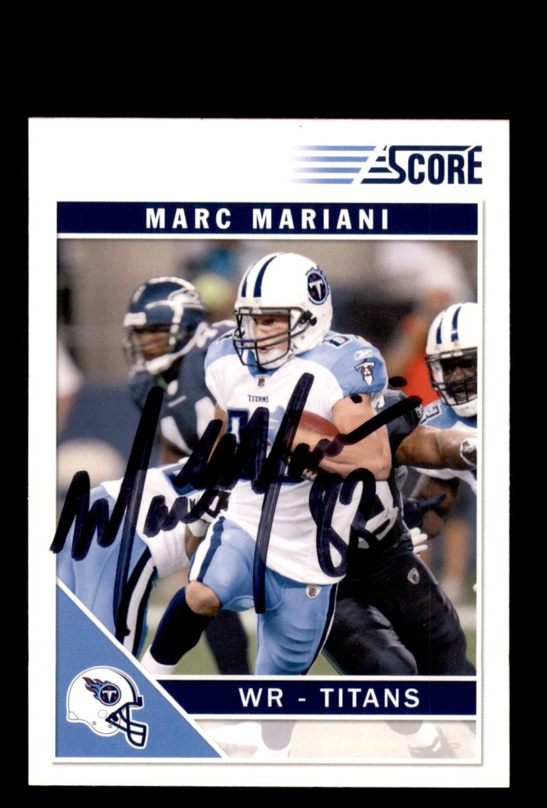 Signed Football Card Auto Marc Mariani 2011 Score #286 Tennessee Titans