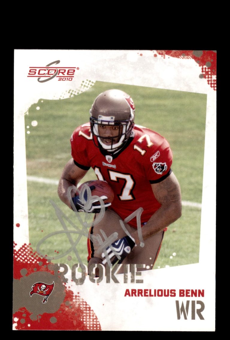 Signed Football Card Auto Arrelious Benn 2010 Score #308 Tampa Bay Buccaneers