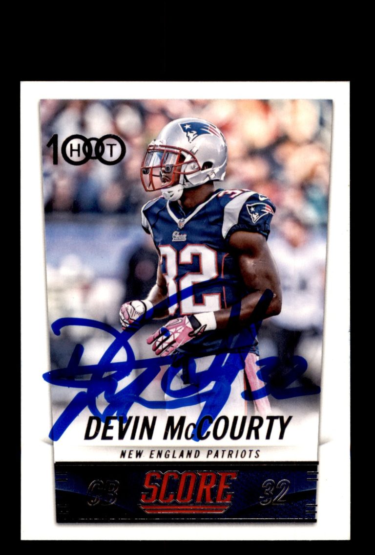 Signed Football Card Auto Devin McCourty 2014 Score #328 New England Patriots