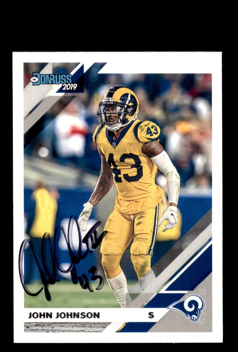 Signed Football Card Auto John Johnson 2019 Donruss #144 Los Angeles Rams