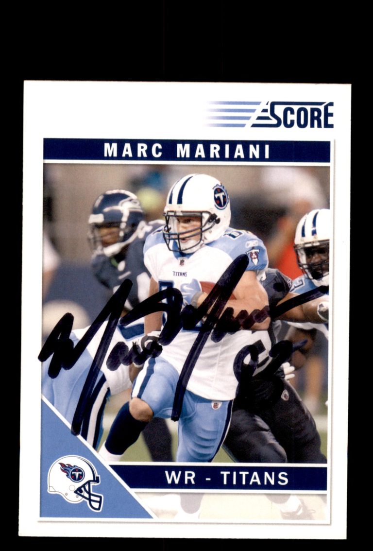 Signed Football Card Auto Marc Mariani 2011 Score #286 Tennessee Titans