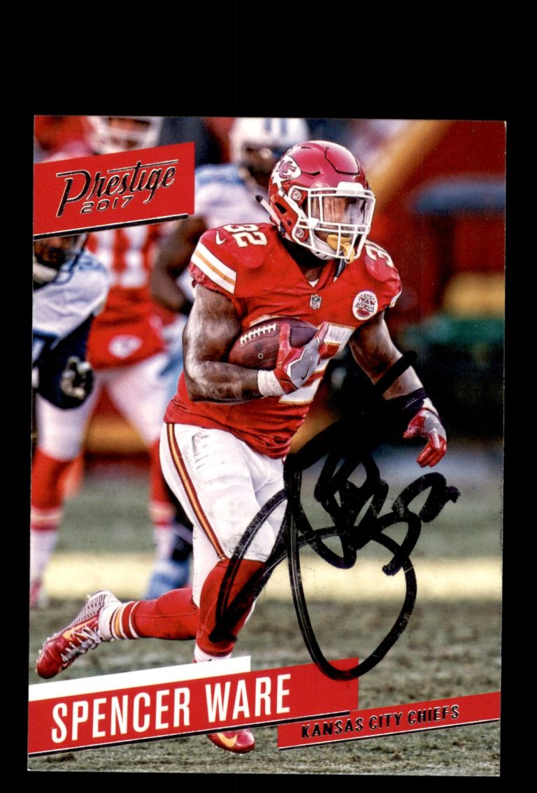 Signed Football Card Auto Spencer Ware 2017 Panini Prestige #34 Chiefs