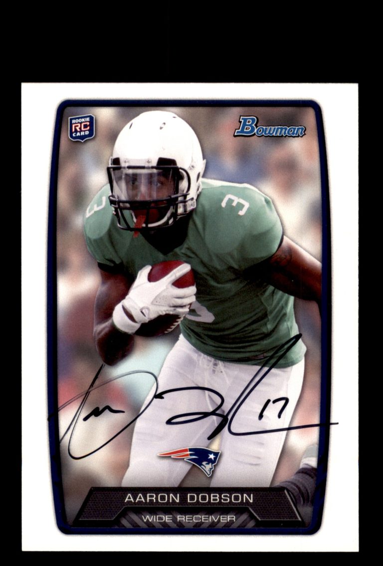 Signed Football Card Auto Aaron Dobson 2013 Bowman #207 New England Patriots