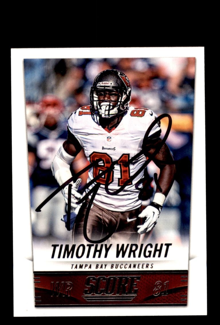 Signed Football Card Auto Timothy Wright 2014 Score #214 Tampa Bay Buccaneers