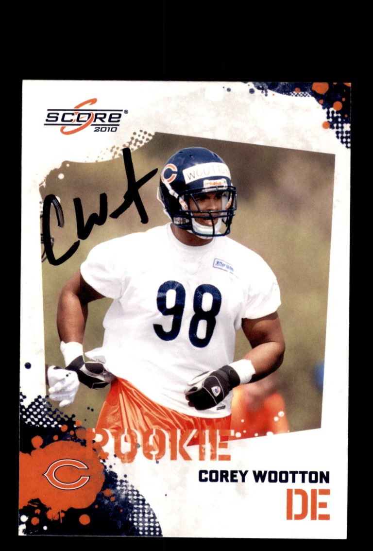 Signed Football Card Auto Corey Wootton 2010 Score #324 Chicago Bears
