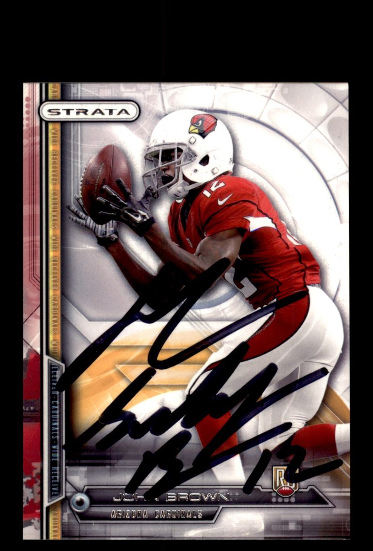 Signed Football Card Auto John Brown 2014 Topps Strata #165 Arizona Cardinals