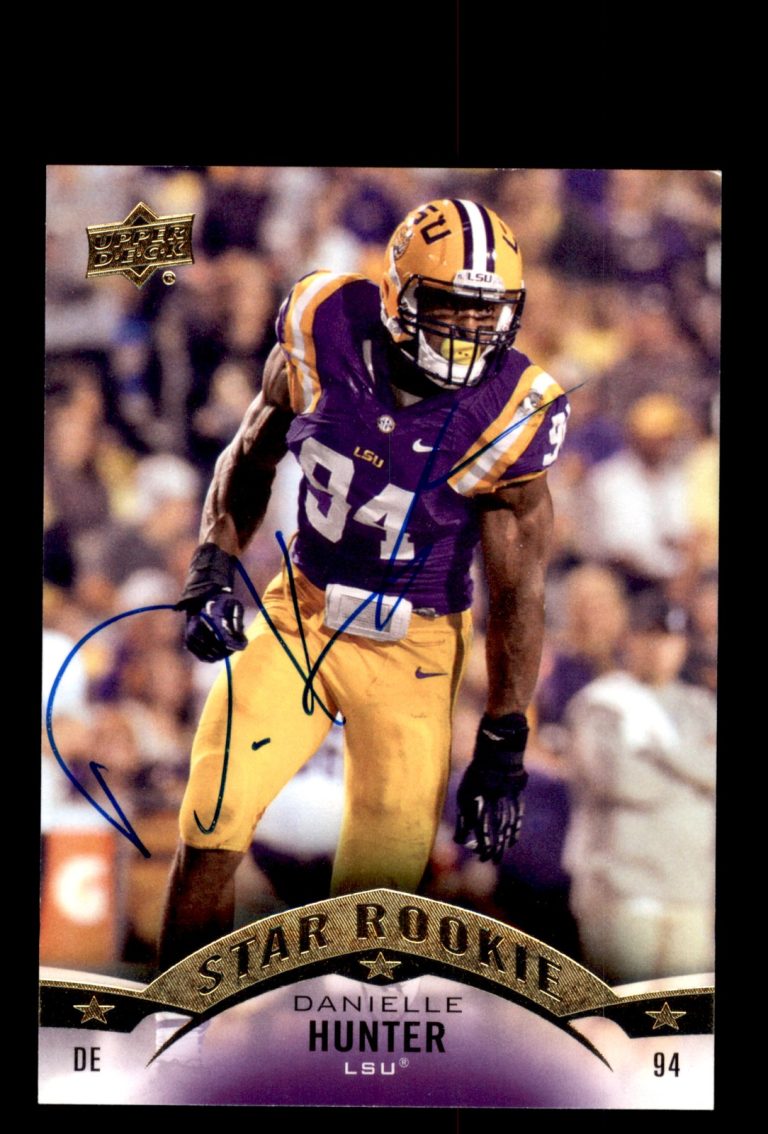 Signed Football Card Auto Danielle Hunter 2015 Upper Deck #79 LSU Tigers