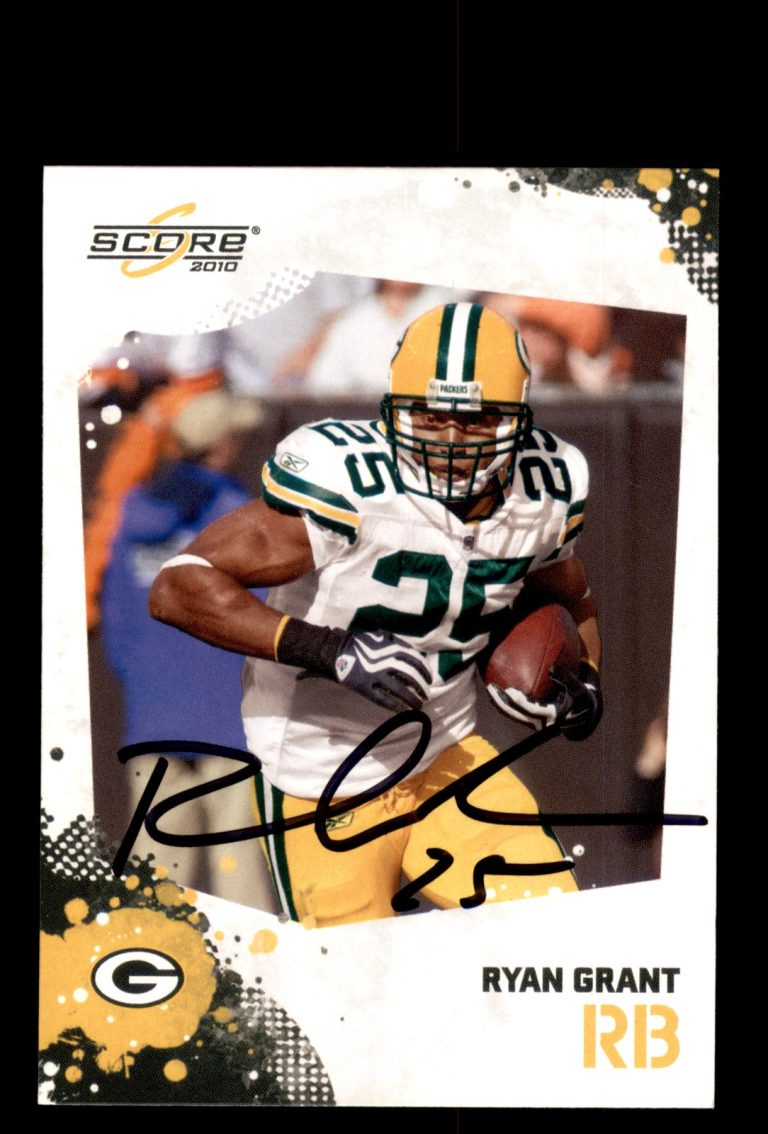Signed Football Card Auto Ryan Grant 2010 Score #110 Green Bay Packers