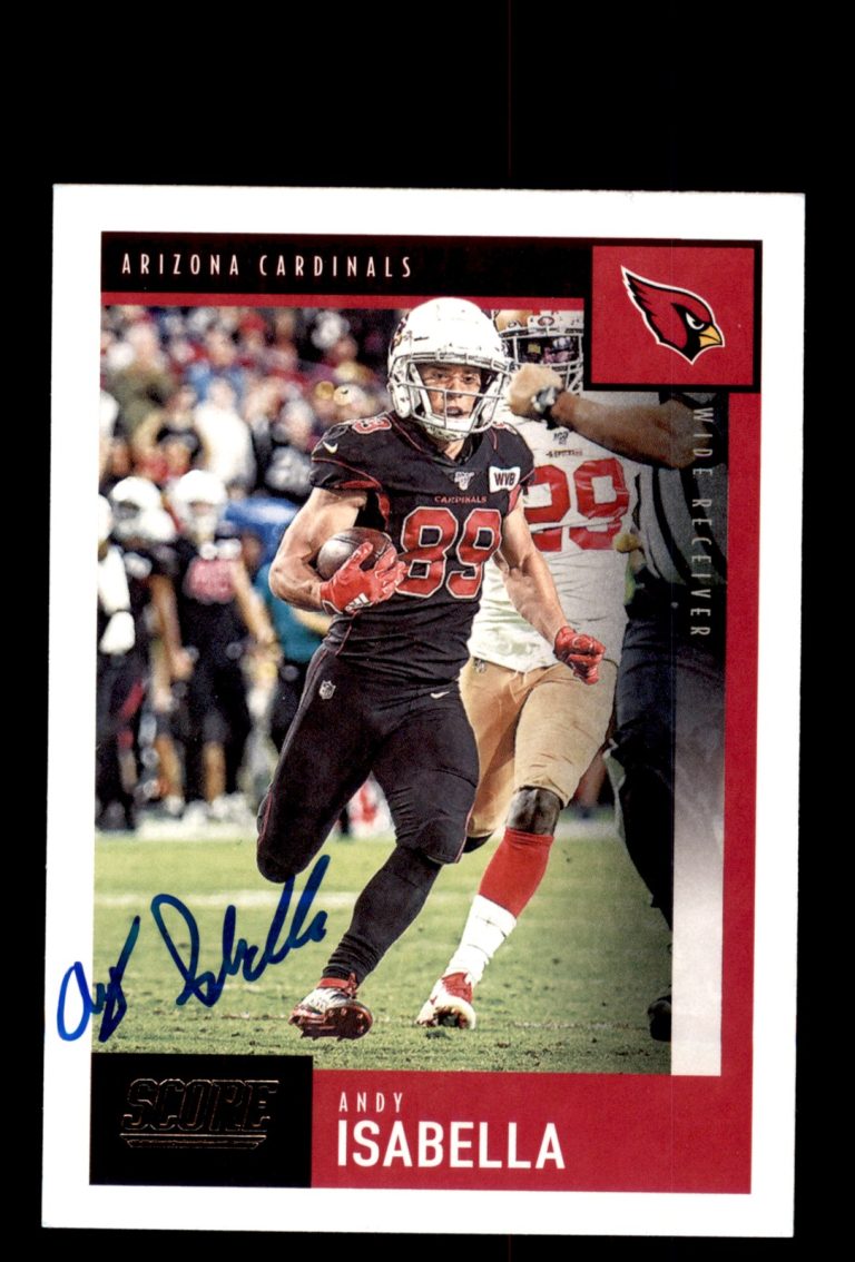 Signed Football Card Auto Andy Isabella 2020 Score #297 Arizona Cardinals