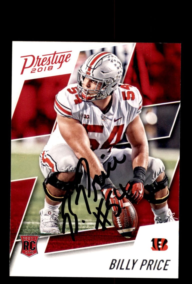 Signed Football Card Auto Billy Price 2018 Panini Prestige #256 Bengals
