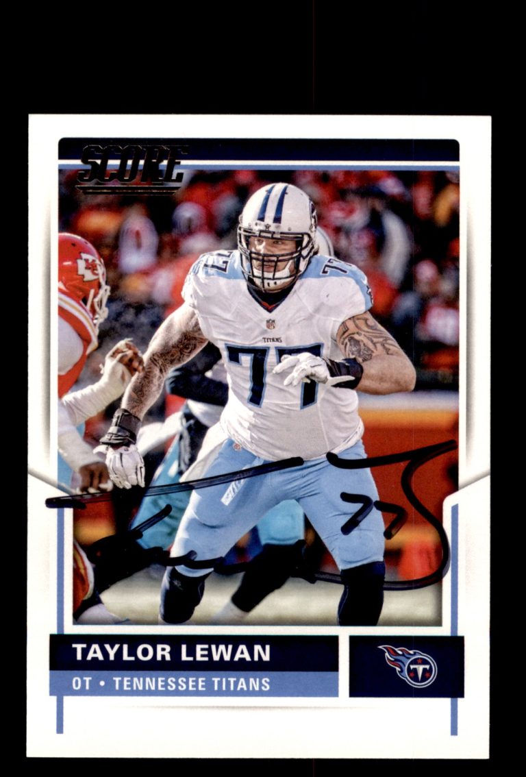 Signed Football Card Auto Taylor Lewan 2017 Score #315 Tennessee Titans