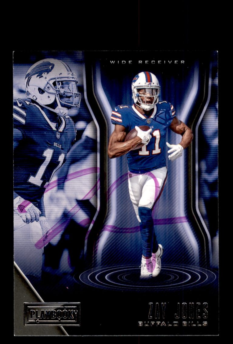 Signed Football Card Auto Zay Jones 2018 Panini Playbook #6 Buffalo Bills