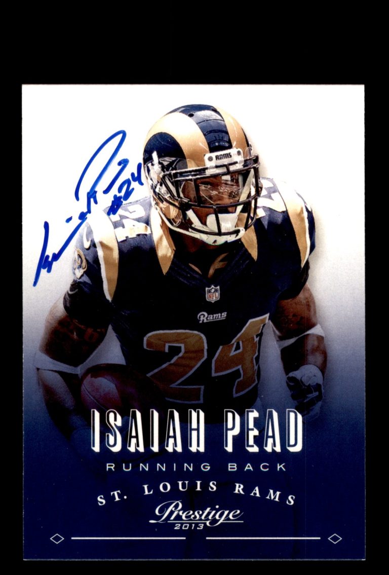 Signed Football Card Auto Isaiah Pead 2013 Panini Prestige #161 St. Louis Rams
