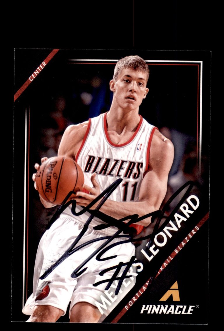 Signed Basketball Card Auto Meyers Leonard 2013-14 Pinnacle #195 Trail Blazers