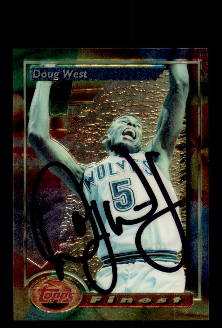 Signed Basketball Card Auto Doug West 1993-94 Finest #202 Minnesota Timberwolves